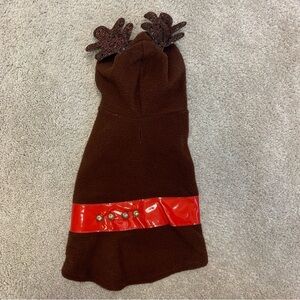 𝅺SMALL breed dog brown reindeer Christmas costume Sz S/M